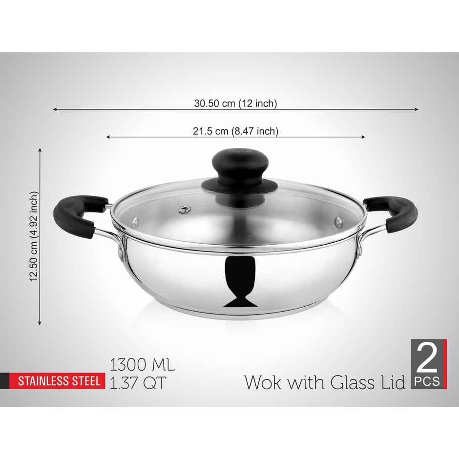 BAY6 Kadai with Glass Lid - 20 cm