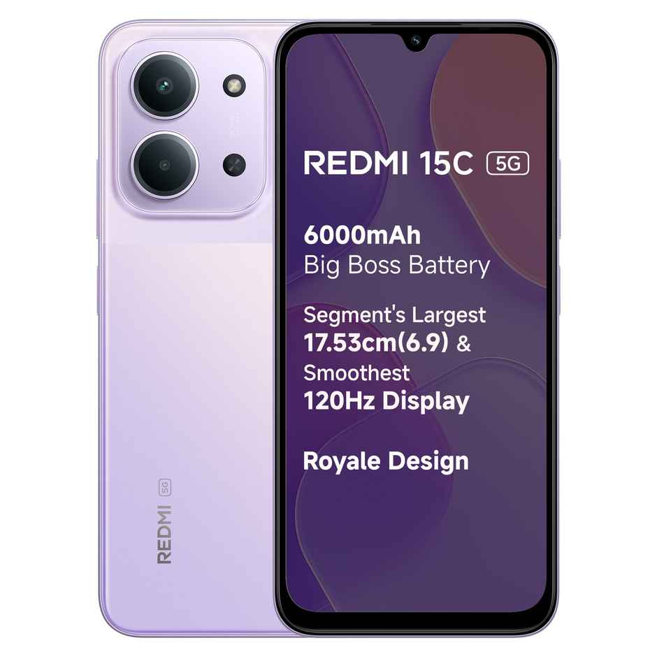 Redmi 15C 5G | 6 GB RAM | 128 GB Storage | 6.9 inch Display | 5G | Dusk Purple