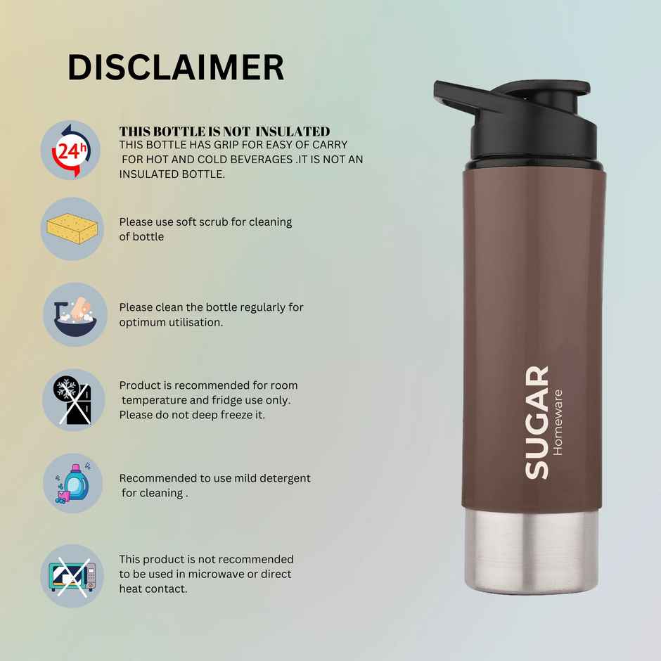 Sugar Homeware Ecopack Stainless Steel Sipper Sports Water Bottle | 800 ml | Pink