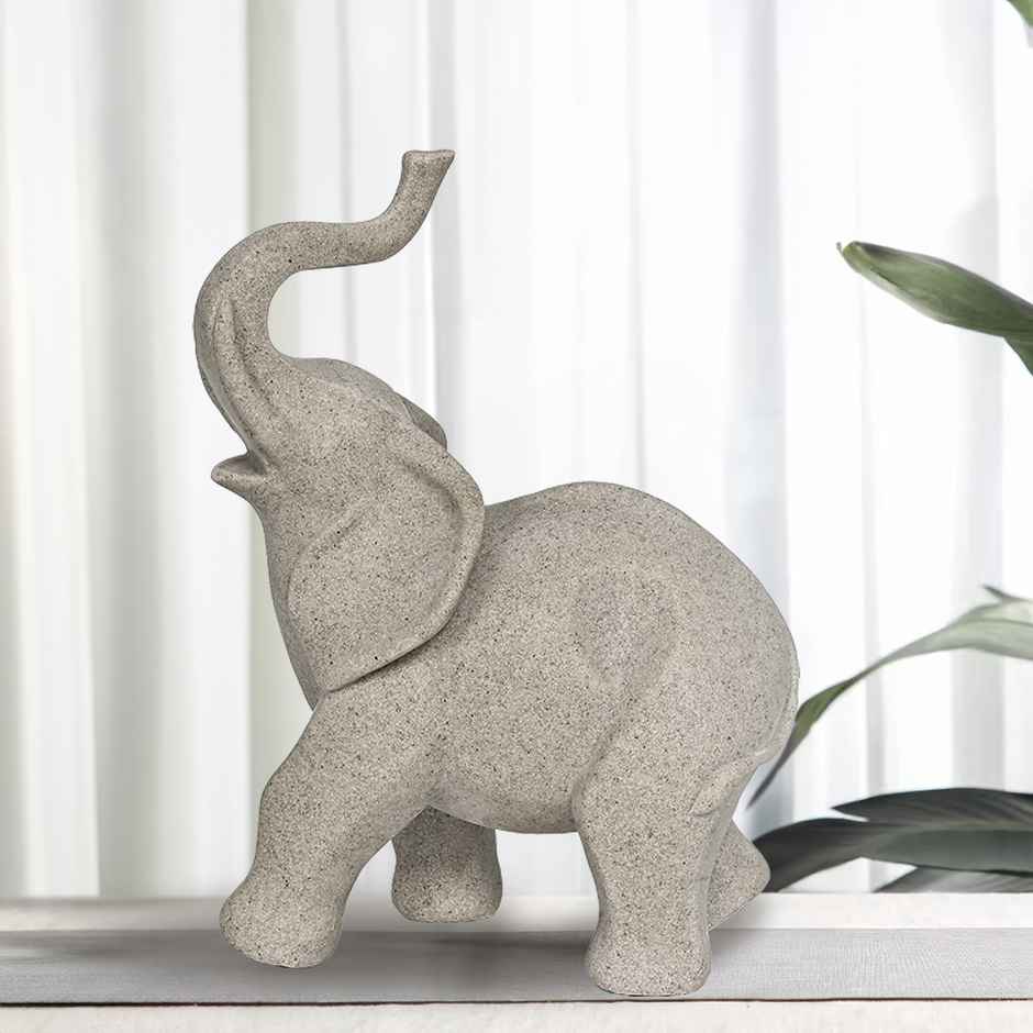 Cortina Resin Elephant Statue for Home Decor 23 X 7 X 14 cm | Grey