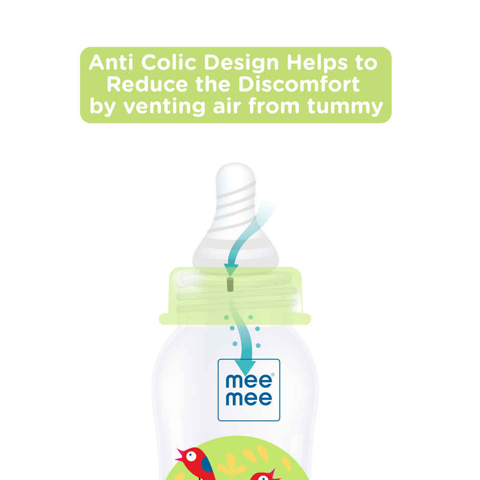 Mee Mee Baby Feeding Bottle with Silicone Nipple | Eazy Flo Technology | Anti-Colic Valve