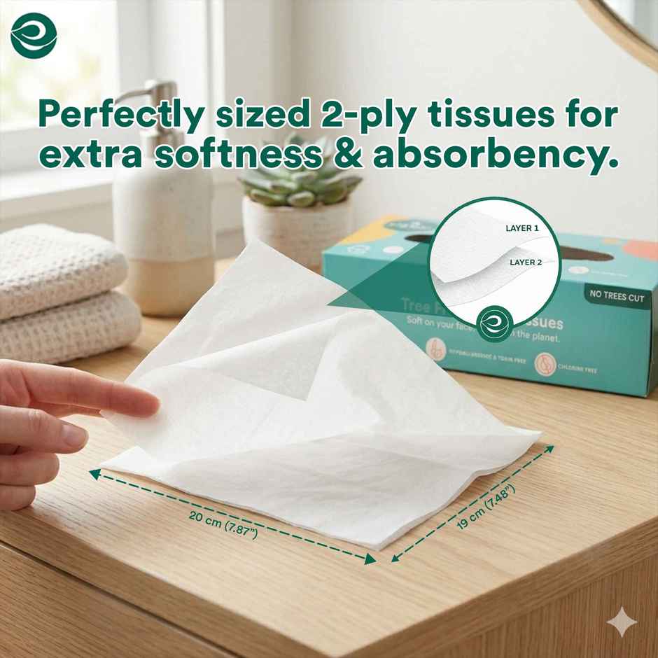 ECO SOUL 2Ply | Facial Tissue Paper Box | 100 Count | Carbox Tissue