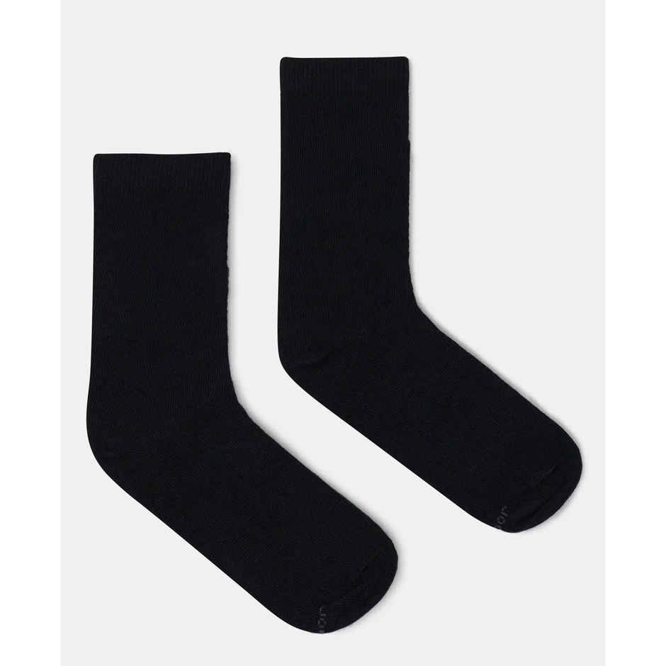 Jockey Unisex Solid Cotton, Nylon, and Elastane Calf Length Socks | Black | 9 - 10 years