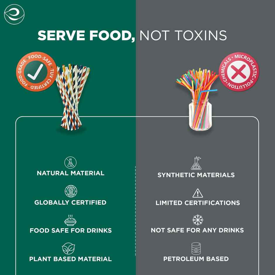 ECO SOUL 6mm Multi-Colour | 50 Count | Paper Straw