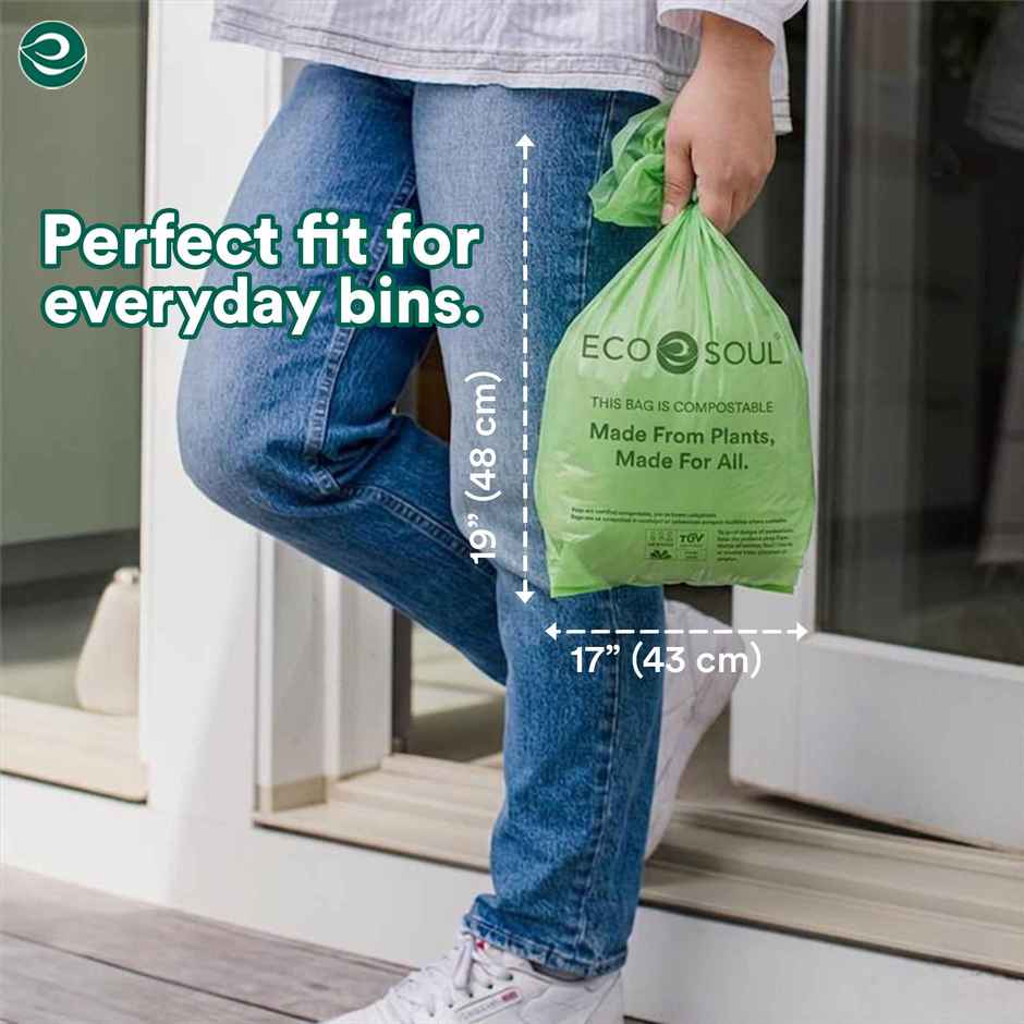 Eco Soul 19 x 17 Inch | 15 Count | Small Trash Bag Combo