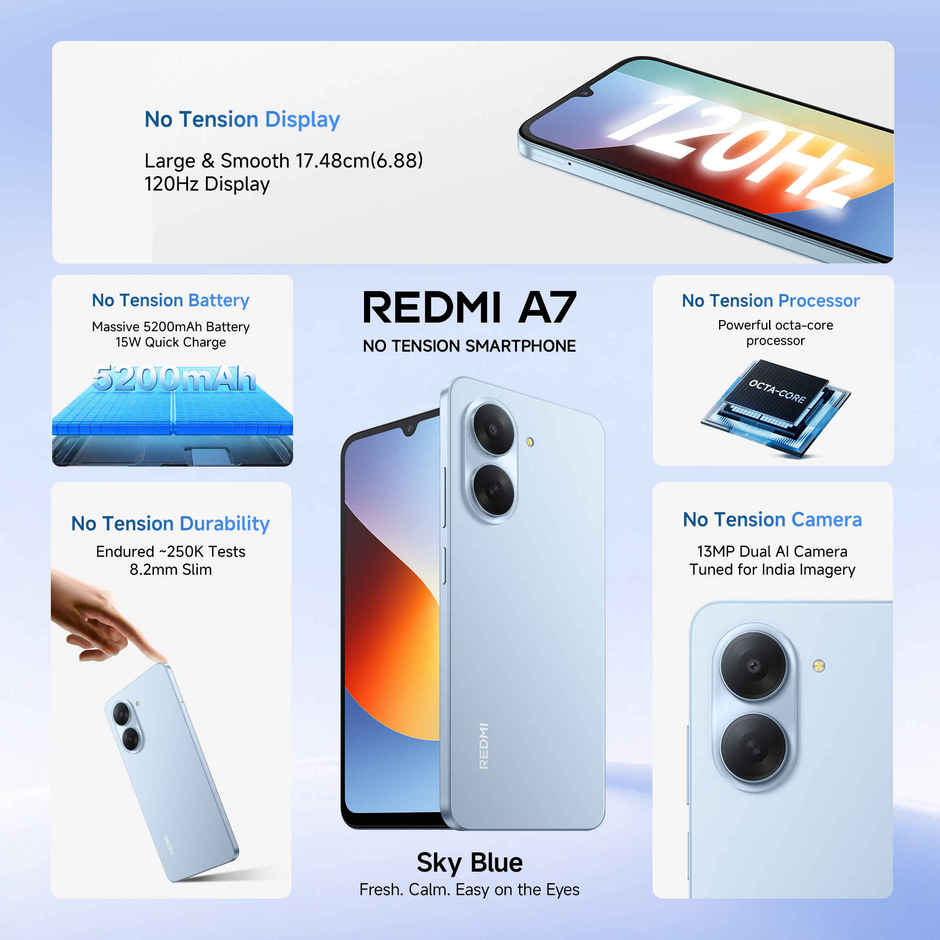 Redmi A7 | 3 GB RAM | 64GB Storage | 6.88 inch Display | Sky Blue