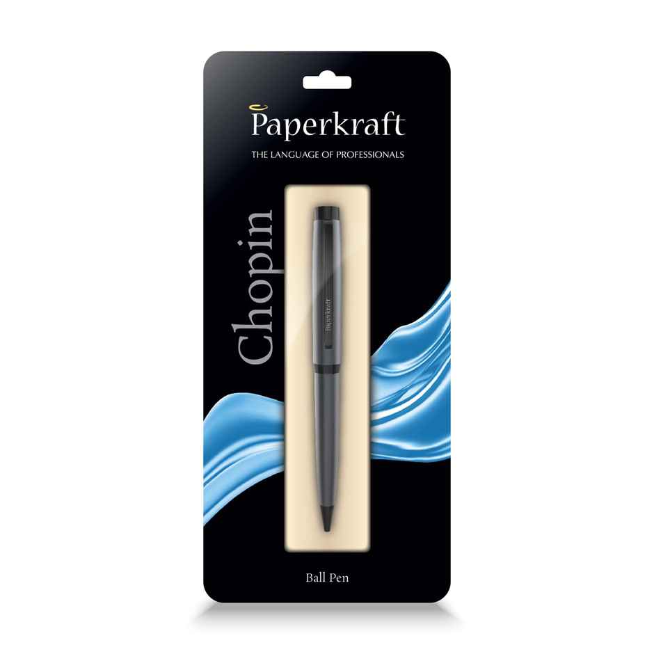 Paperkraft Chopin Ball Pen (Blue) Pack Of 1 (Matte Grey) - 4030049