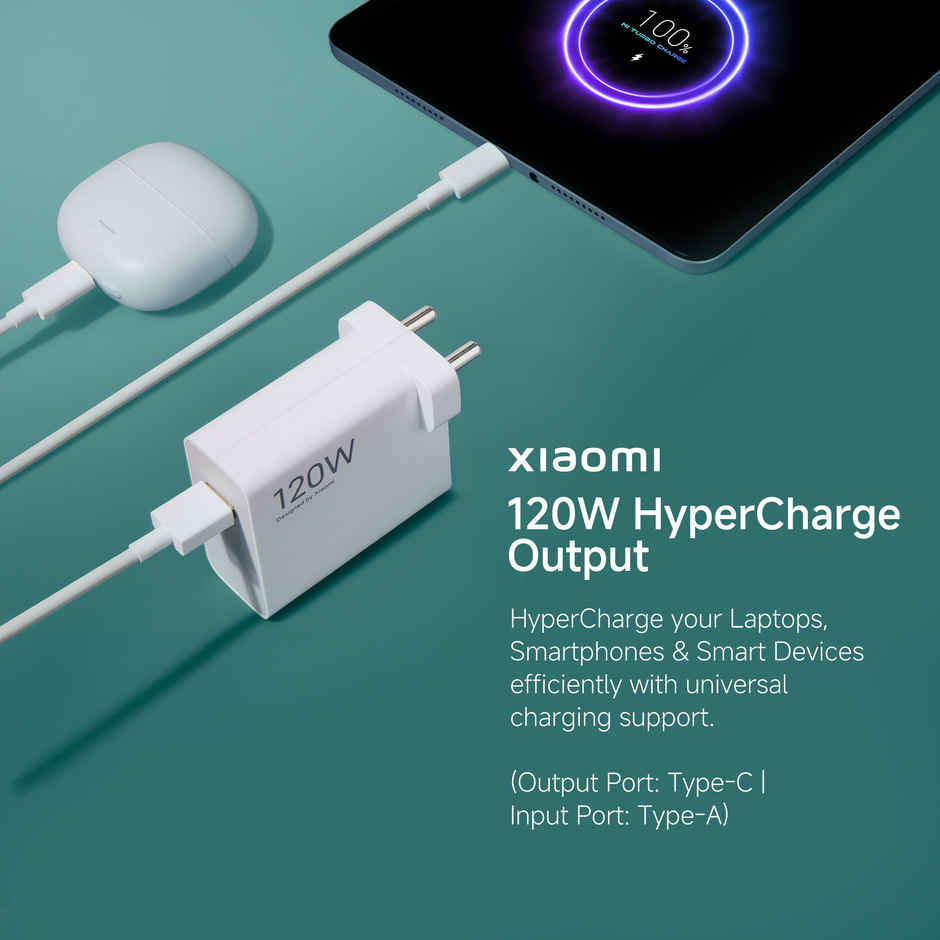 Xiaomi 120 W Hypercharger With Fast Charge Cable | For Mobile - Laptop