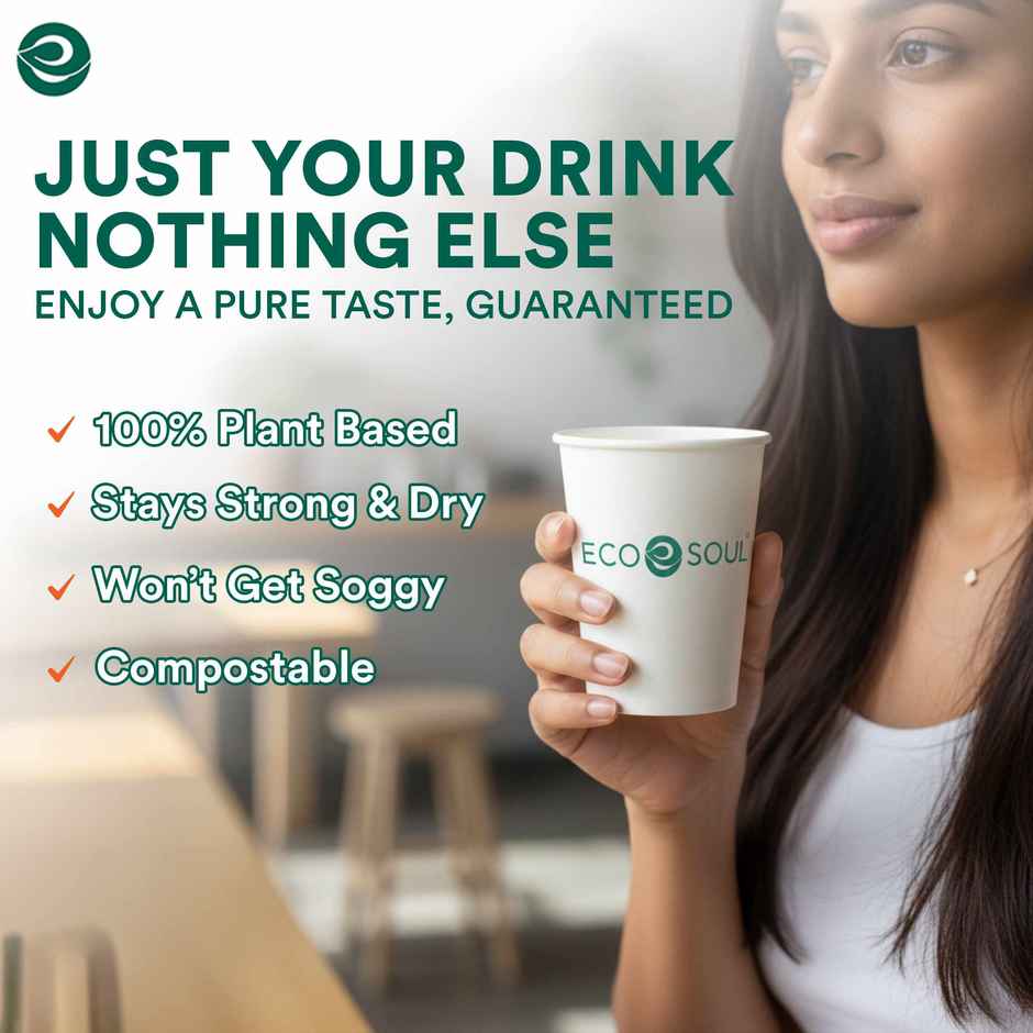 ECO SOUL | Disposable Paper Cups/Glasses | 250 ml | Standard | 25 Count