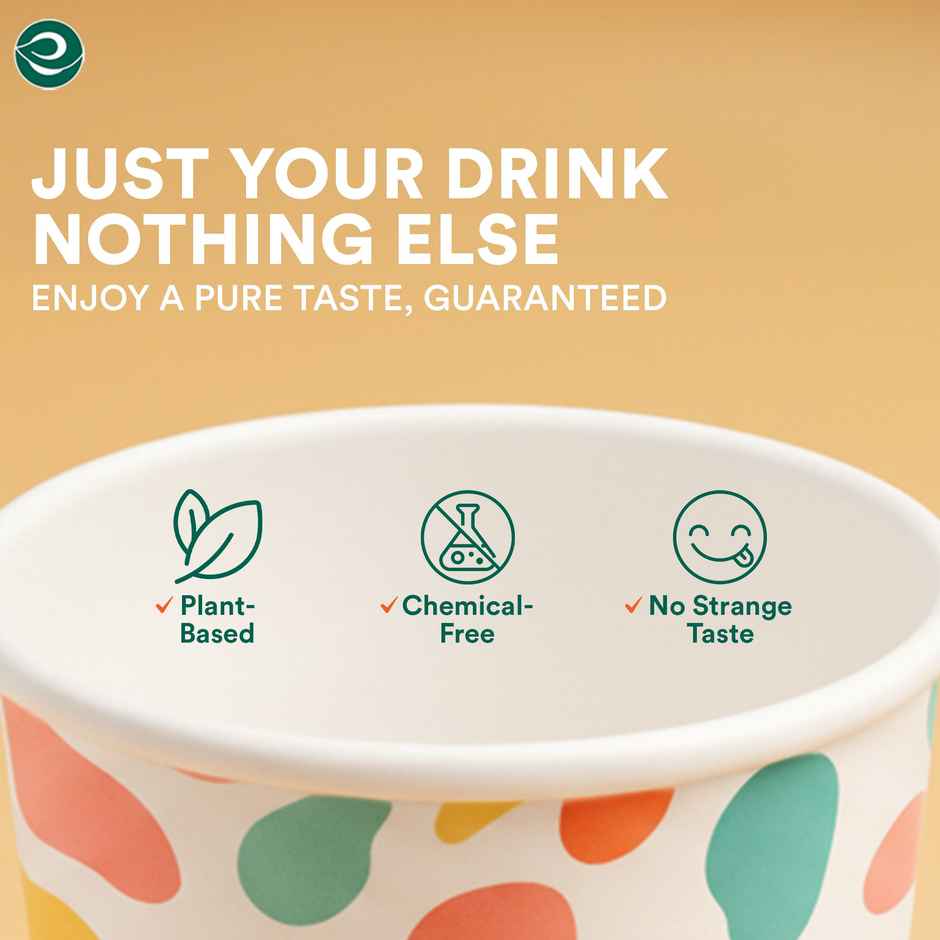 ECO SOUL | Disposable Paper Cups/Glasses | 150 ml | Multi Colour | 50 Count