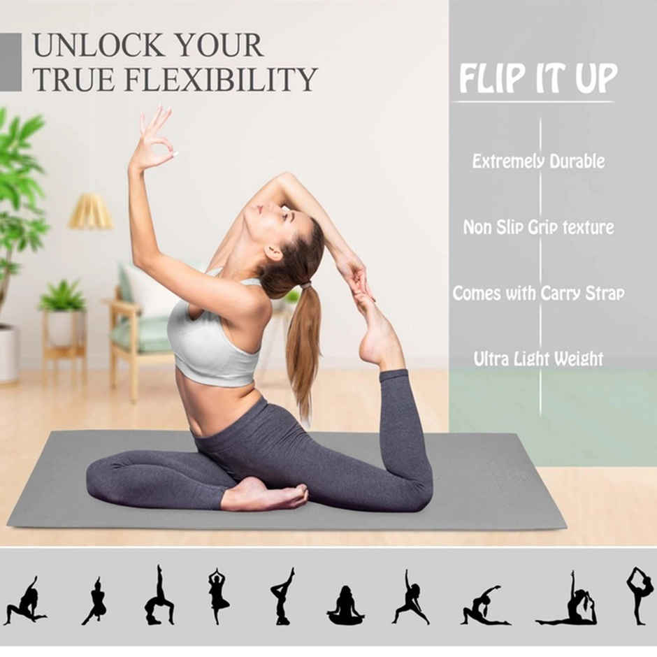 Mommers 4 mm Yoga Mat for Women and Men | 6x2 Feet | Grey