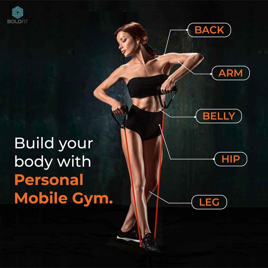 Boldfit Resistance Tube For Exercise,Tonning Tube, Red 10 Kg Capacity