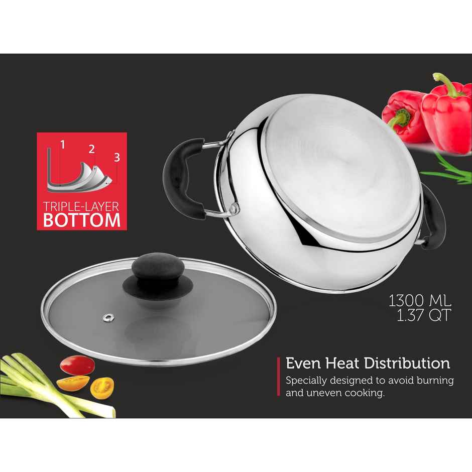 BAY6 Kadai with Glass Lid - 20 cm