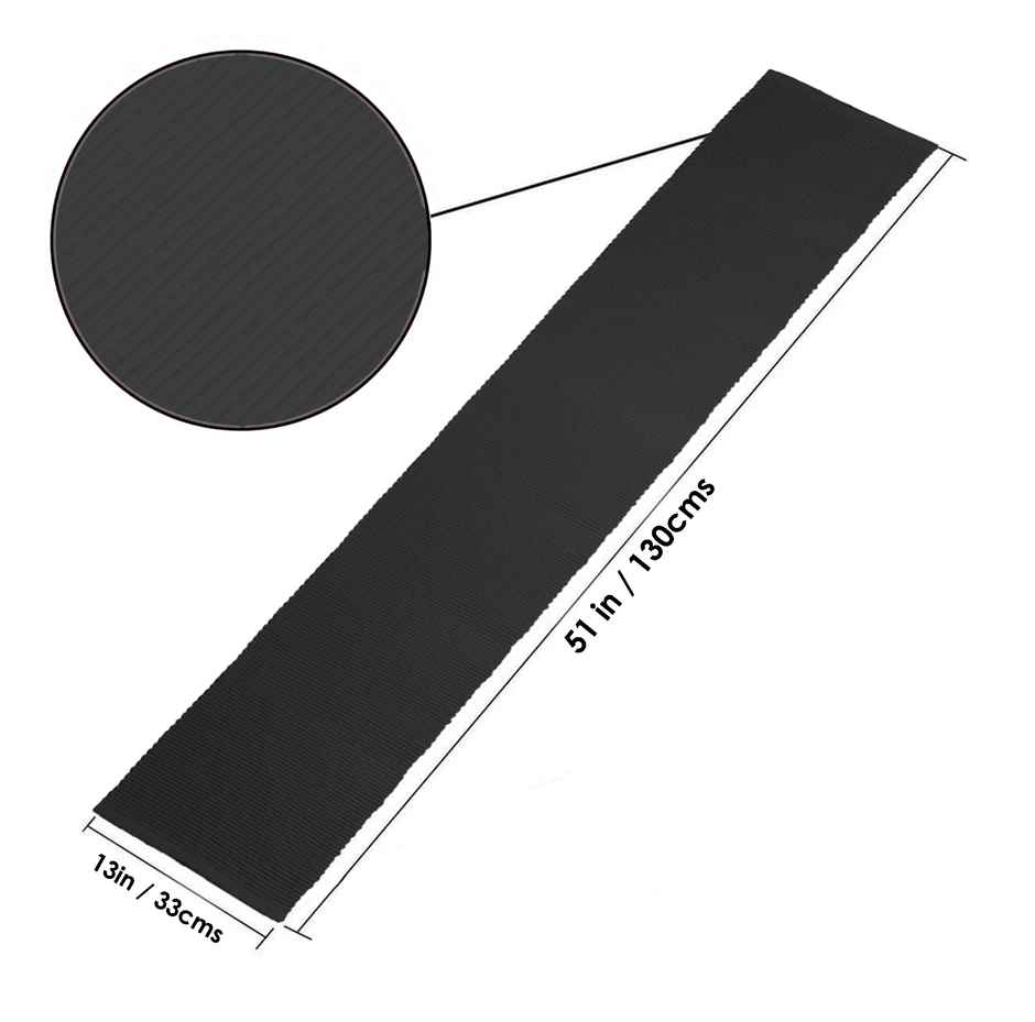 Lushomes Table Mat and Table Runner Set - Black | Dining Table Mats 4 pcs | 13 x 51 inch