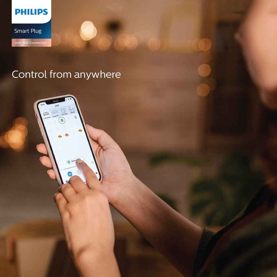 Philips 6-16A Smart WiFi Plug | Wiz Connected Voice Controlled, Amazon Alexa & Google Assistant Compatible Smart Plug with Energy Consumption Monitoring, Pack of 1