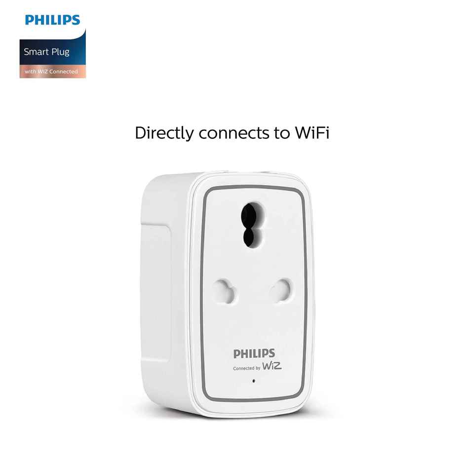 Philips 6-16A Smart WiFi Plug | Wiz Connected Voice Controlled, Amazon Alexa & Google Assistant Compatible Smart Plug with Energy Consumption Monitoring, Pack of 1