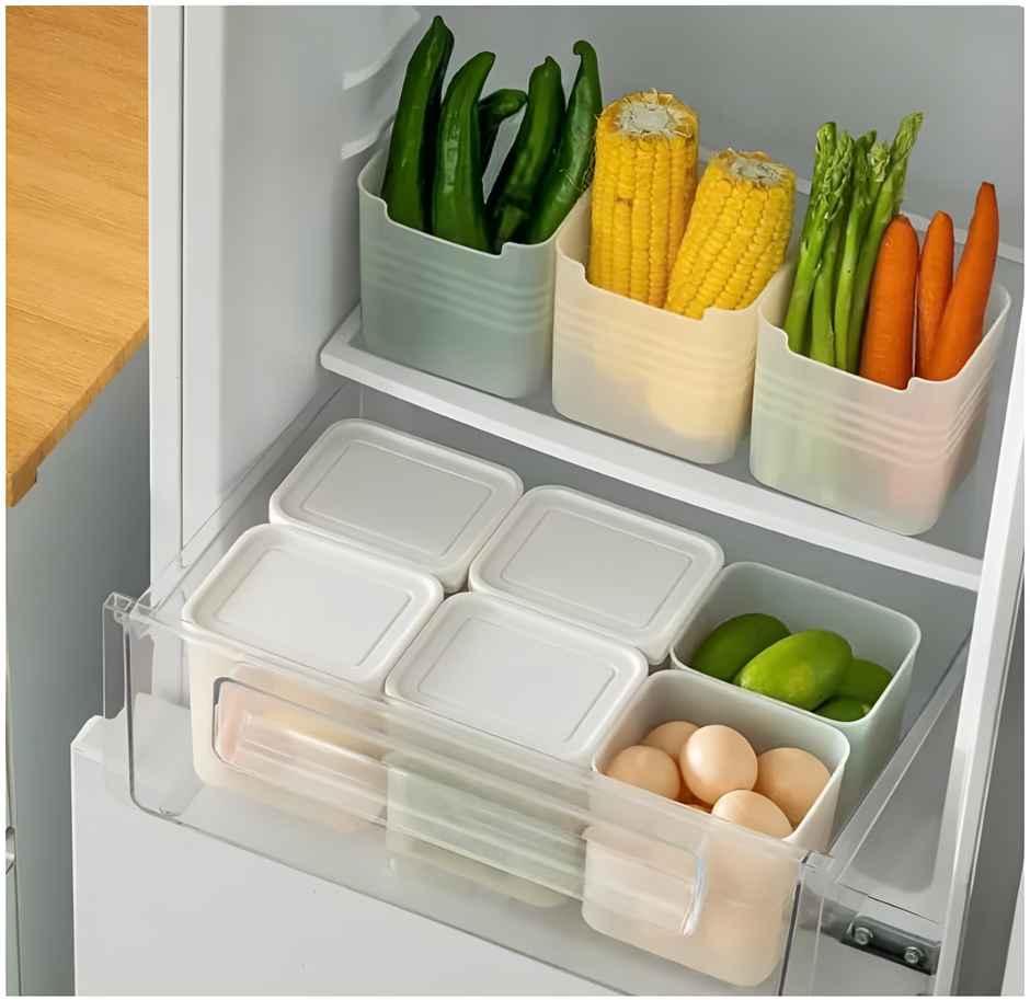YouBee Fridge Storage Containers 1200ML Refrigerator Organizer Boxes BPA Free Vegetable Storage