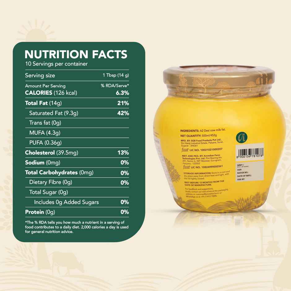 Anveshan A2 Gir Cow Ghee | Traditional Bilona Method | Cultured Curd Based | Immunity Booster