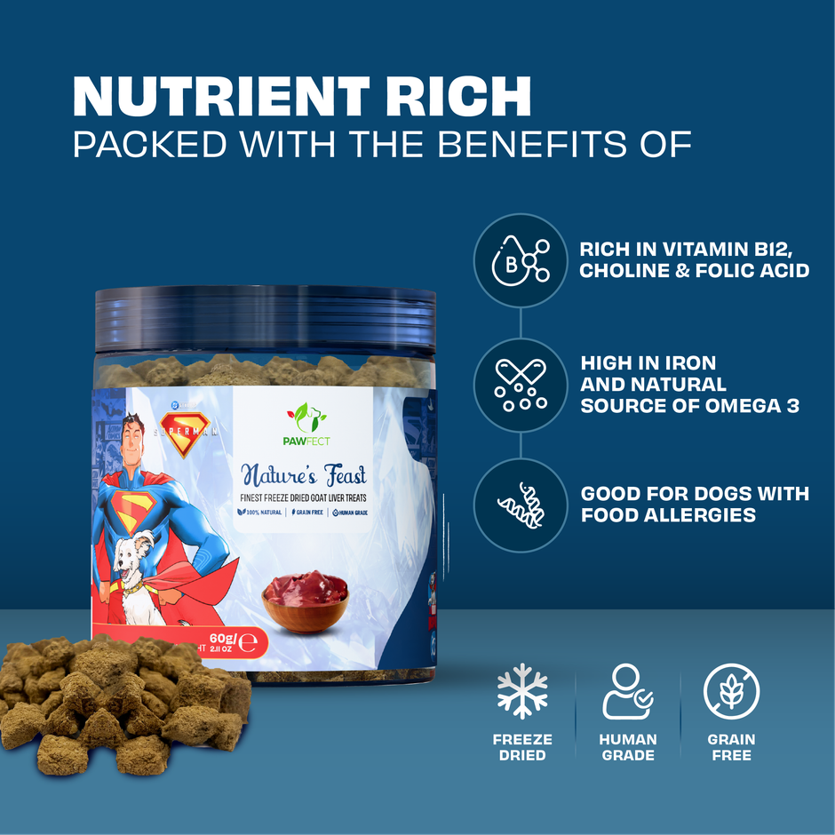 Pawfect Freeze Dried Dog Treats | 100% Natural Goat Liver | Grain Free | Training & Topper