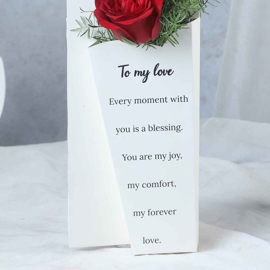 Fnp 3 Rosy Whisper Bloom Bouquet (1pc) & Strawberry Love Box (Valentine'S Special) (160g) Combo