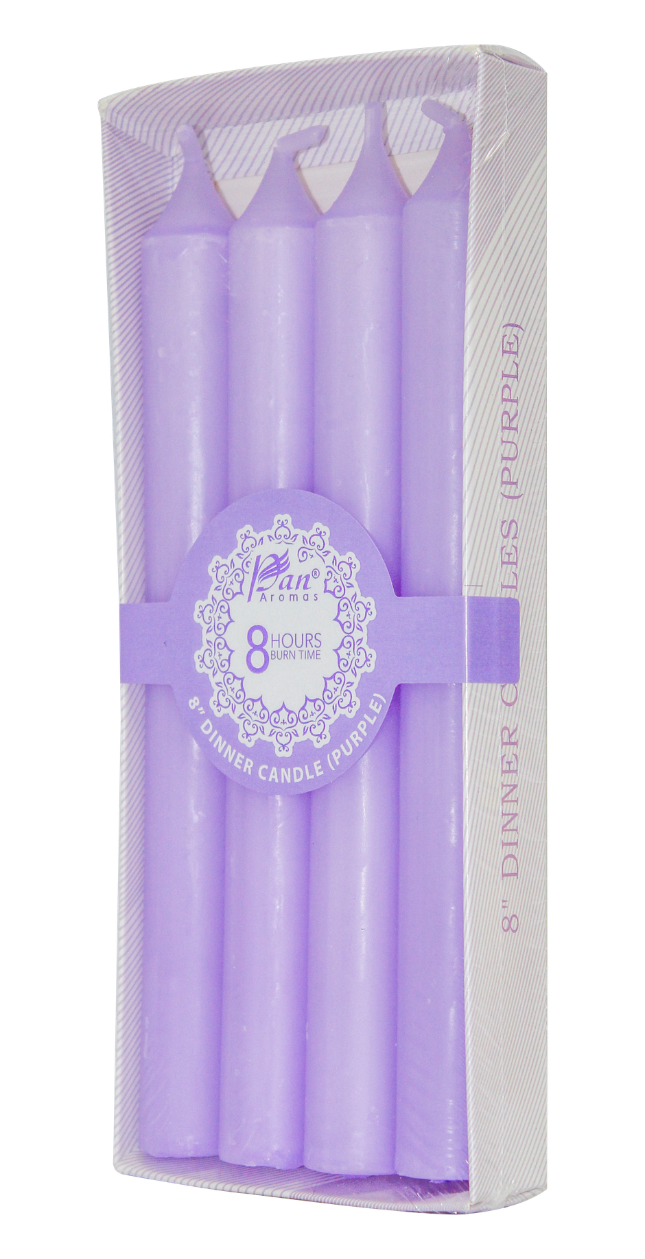 Pan Aromas Dinner Candle | 2 x 20 cm | Purple