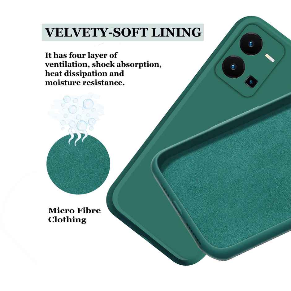 Artistque Case for Vivo Y35 Back Cover - Plain Liquid Silicone Cover