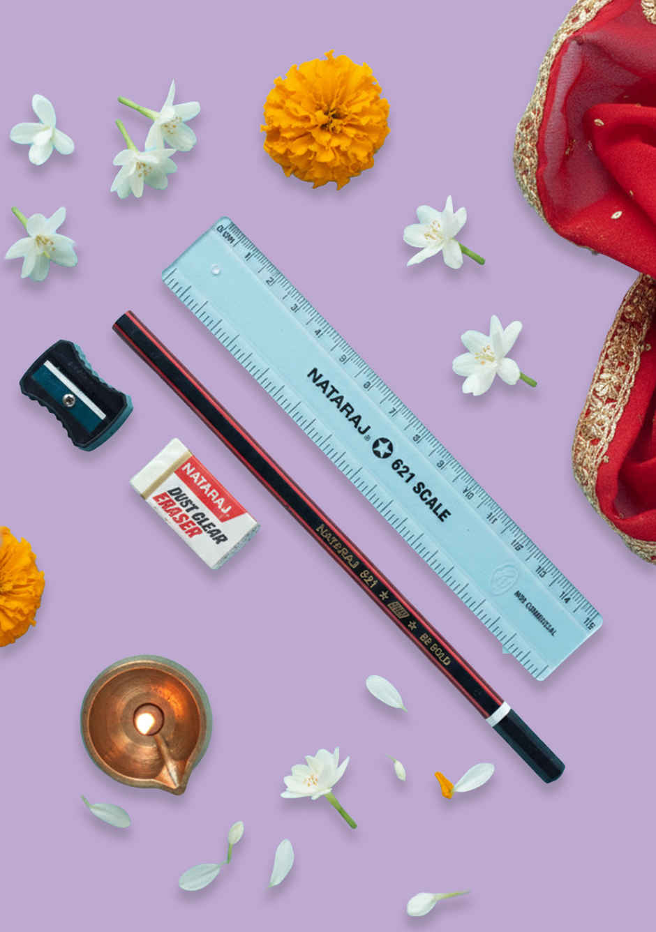 Nataraj Best of Luck Kit | 1 Pencil, 1 Eraser, 1 Sharpener and 1 Scale | Use for Gifting