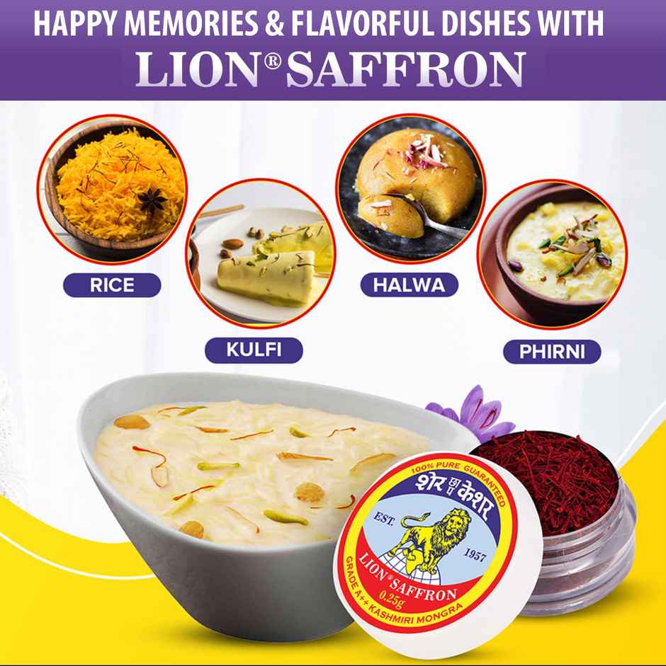 Lion Saffron Pure A++ Kesar | For Cooking and Health