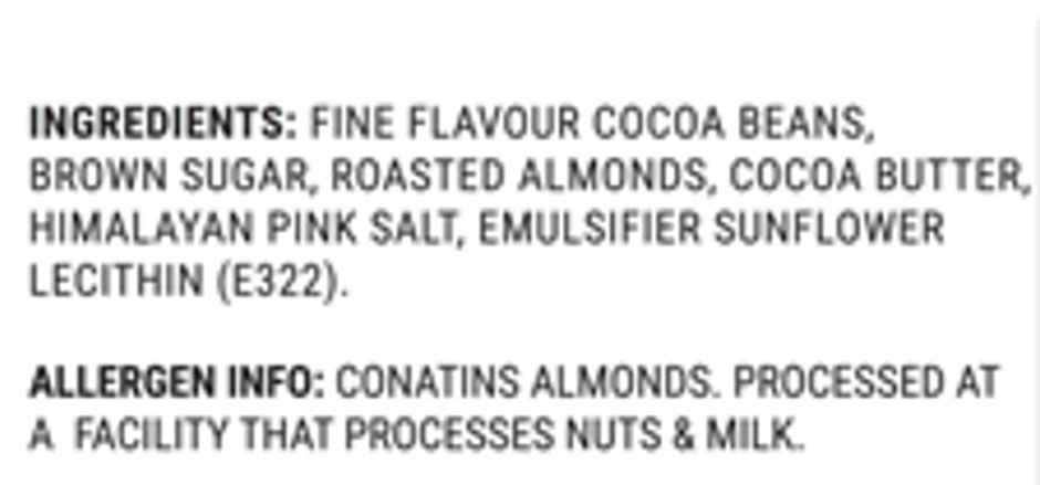 Paul And Mike 72% Dark Roasted Almonds & Himalayan Pink Salt
