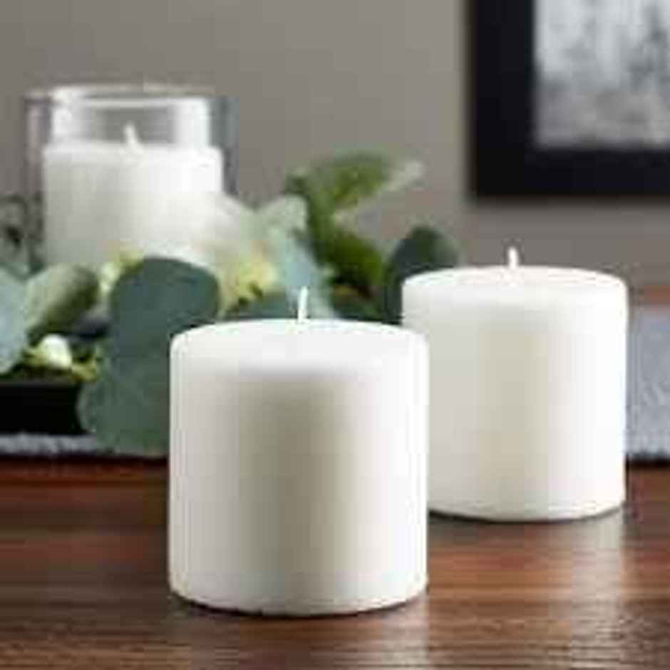 Unscented Pillar Candle | Auradecor