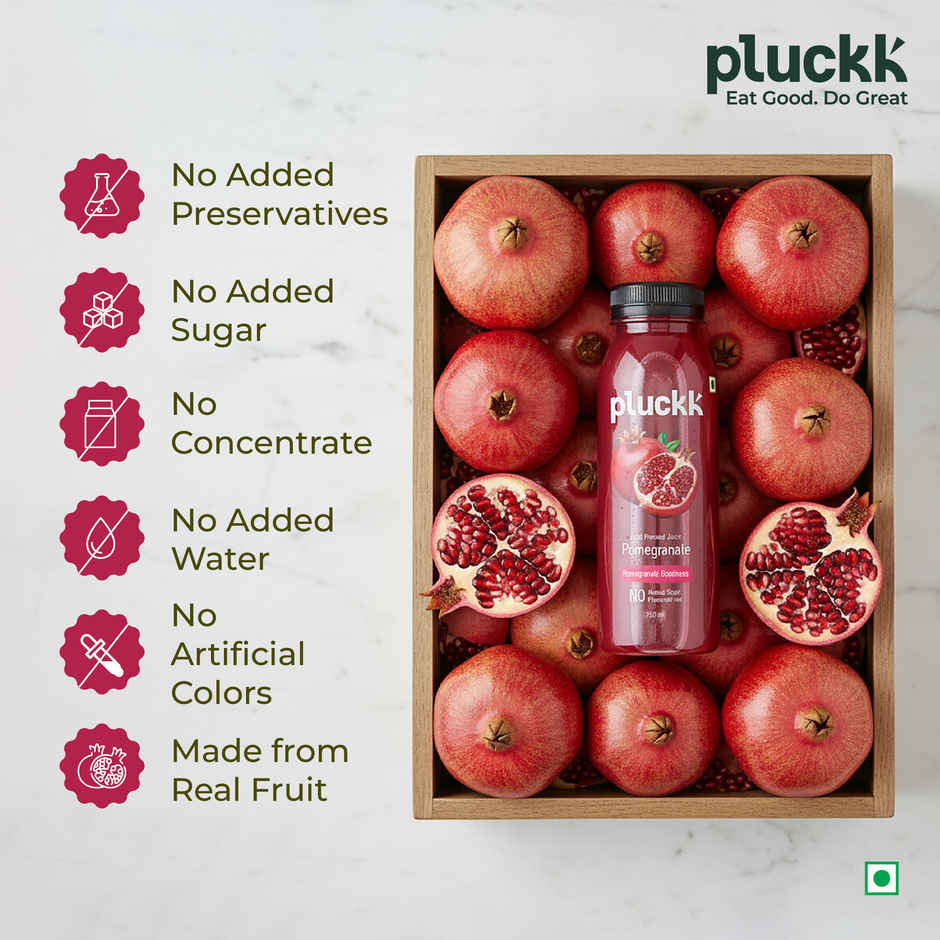 Pluckk Cold Pressed Pineapple Juice (250ml) & Pluckk Cold Pressed Pomegranate Juice (250ml) Combo