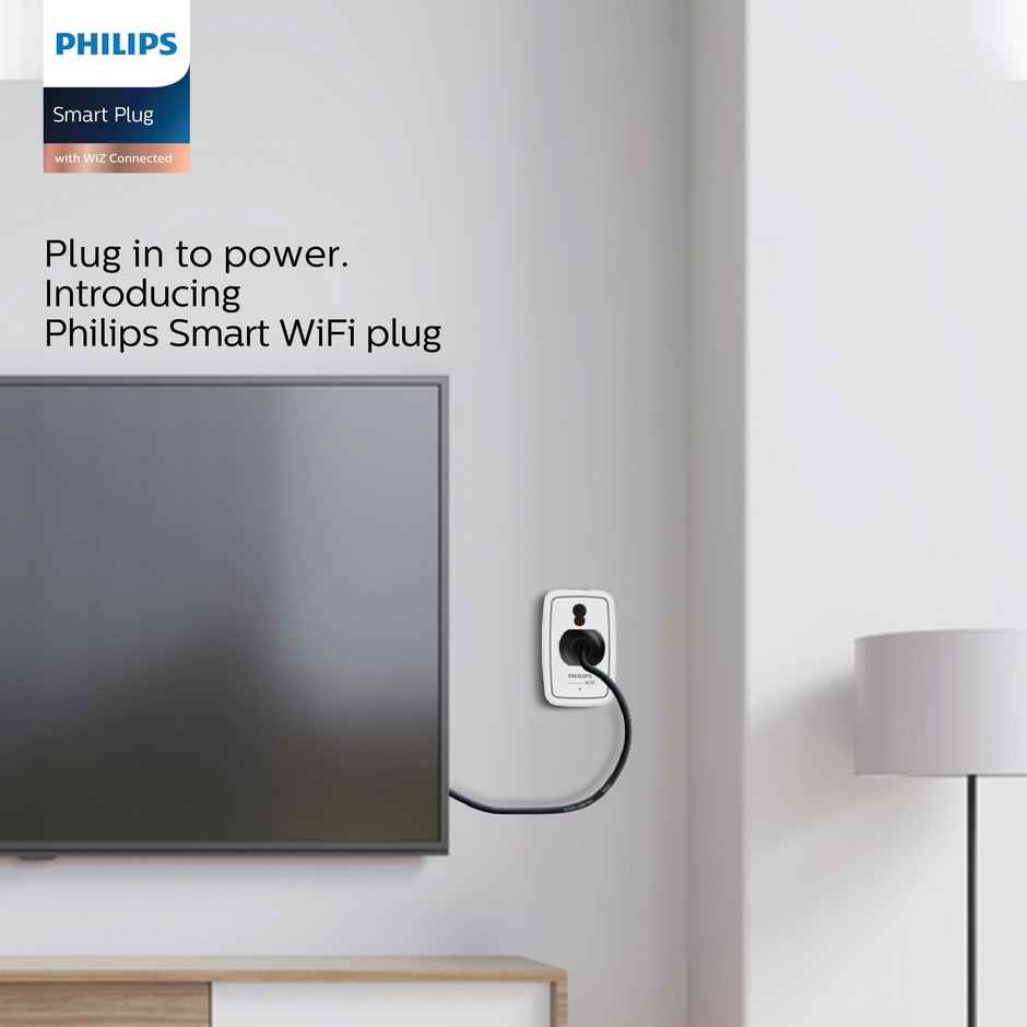 Philips 6-16A Smart WiFi Plug | Wiz Connected Voice Controlled, Amazon Alexa & Google Assistant Compatible Smart Plug with Energy Consumption Monitoring, Pack of 1