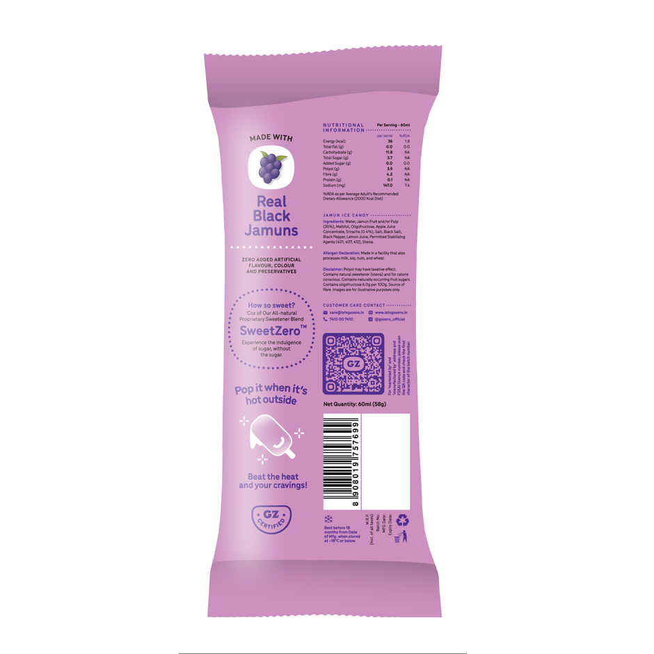 Go Zero Jamun Sriracha Guilt Free Ice Cream Fruit Pop