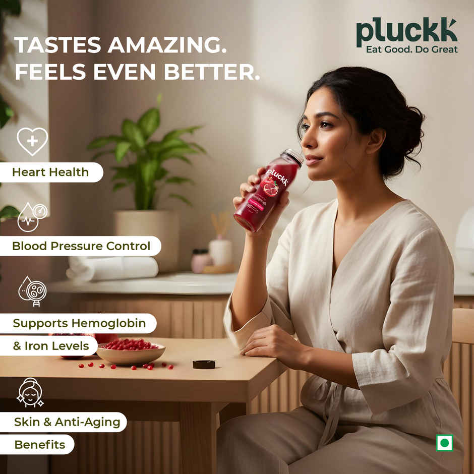 Pluckk Cold Pressed Pineapple Juice (250ml) & Pluckk Cold Pressed Pomegranate Juice (250ml) Combo