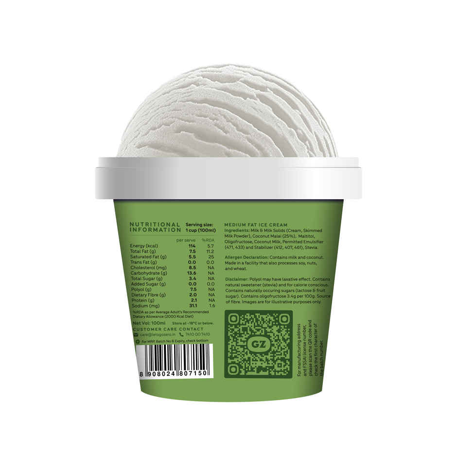 Go Zero Tender Coconut Guilt Free Ice Cream Cup