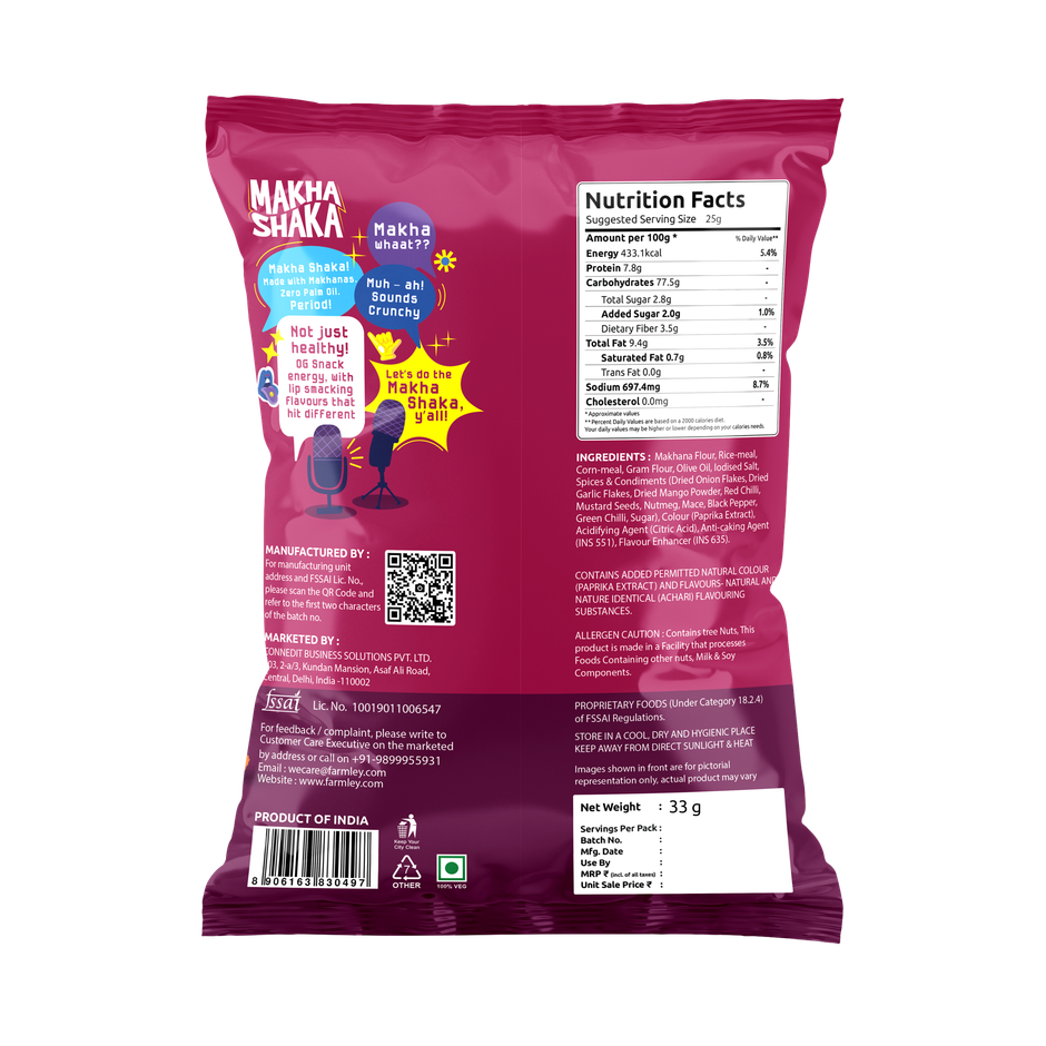 Farmley Makha Shaka- Achaari Stix | Made with Makhana