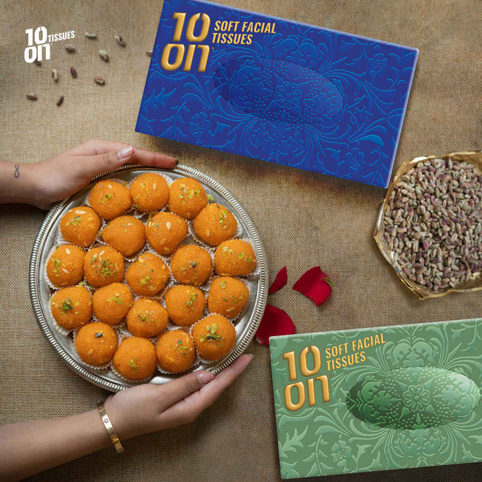 10On Lite Soft Facial Tissues Napkins - 100 Pulls