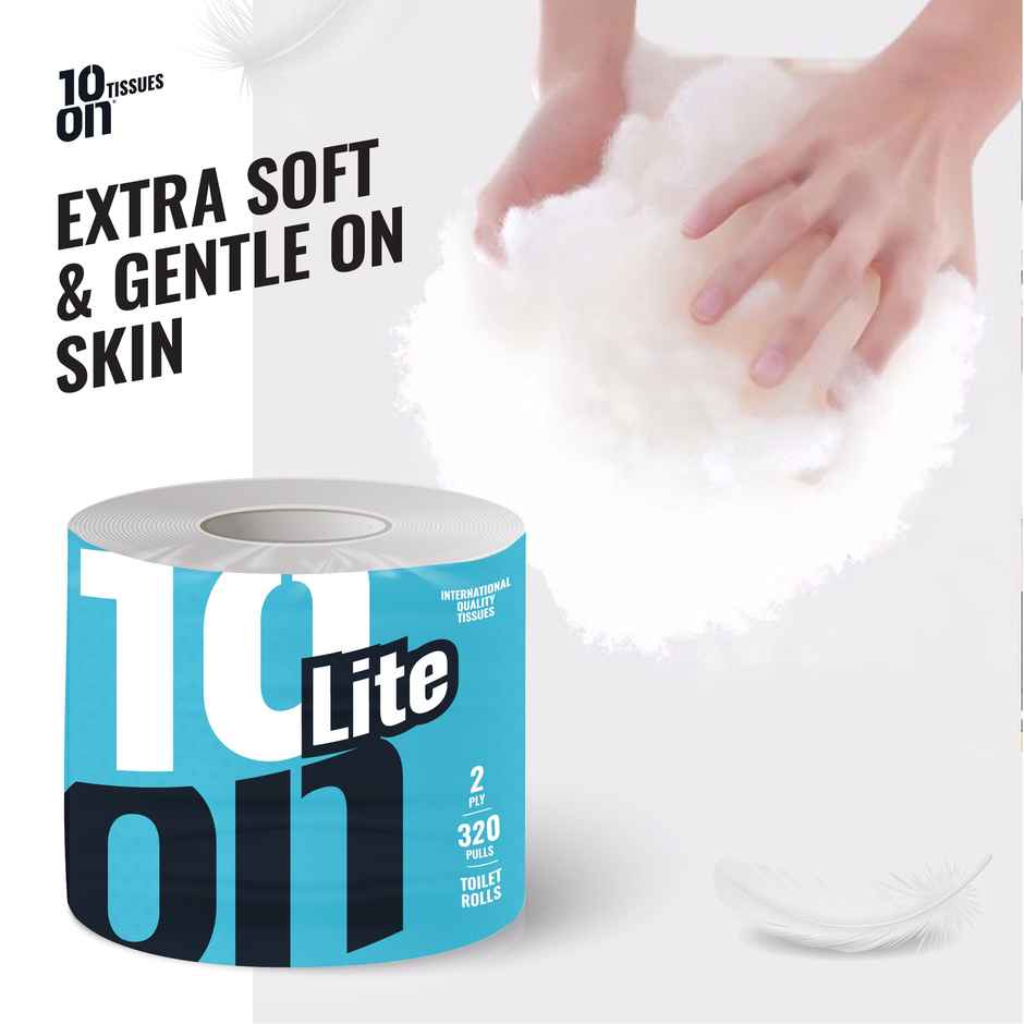 10On Lite 320 Pulls | 2 Ply Toilet Roll