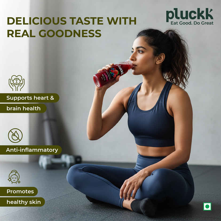 Pluckk Cold-Pressed Mixed Berries Juice | No Sugar, No Preservatives | Antioxidant-Rich