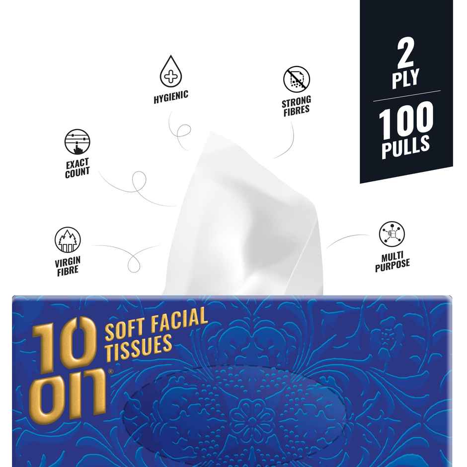 10On Lite Soft Facial Tissues Napkins - 100 Pulls