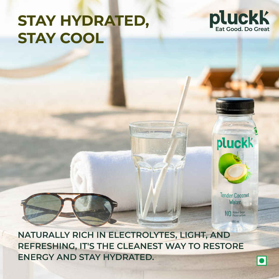 Pluckk Natural Tender Coconut Water | Hydration with Potassium & Electrolytes | No Preservatives