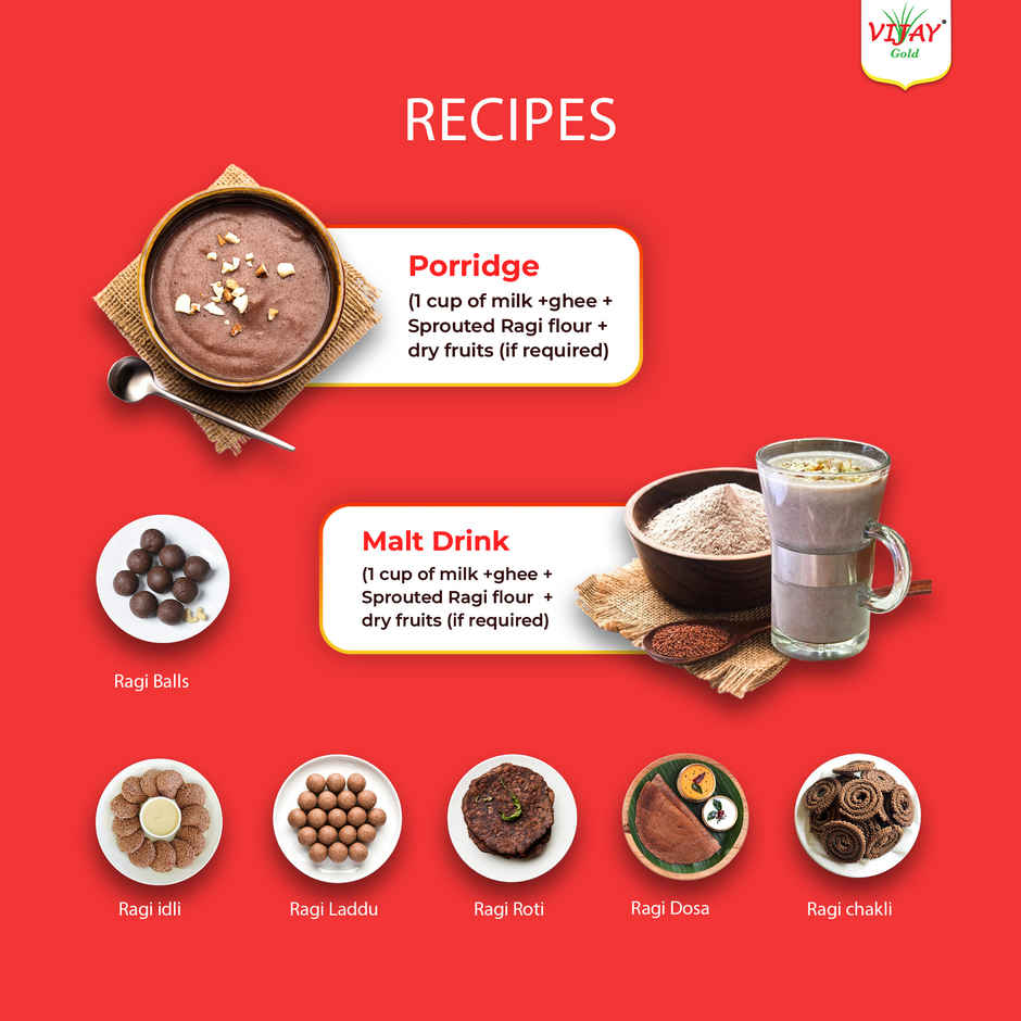 Vijay Gold Ragi Sprouted Flour Ragi Malt