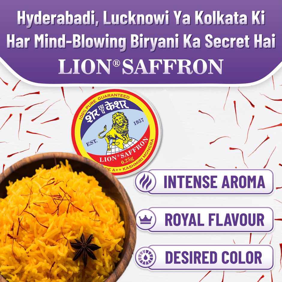 Lion Saffron Pure A++ Kesar | For Cooking and Health