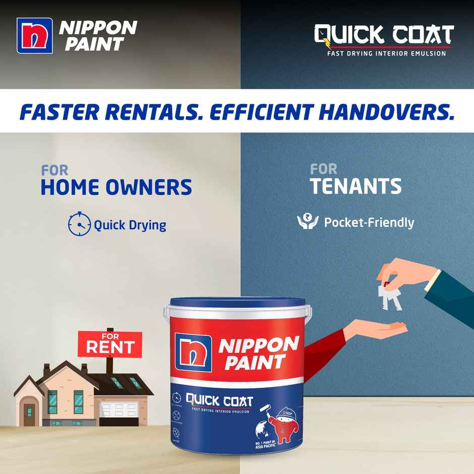Nippon Paint Quick Coat 10kg | White Interior Paint | Smooth & Durable Finish