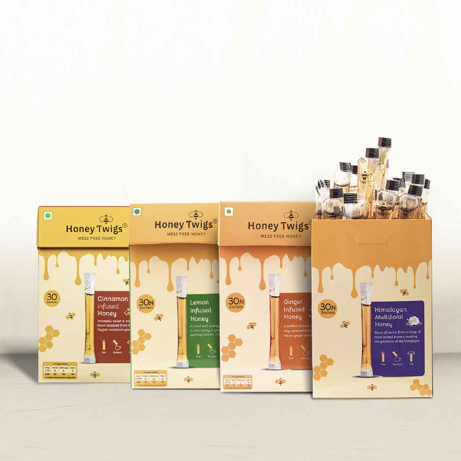 Honey Twigs Cinnamon Infused Honey | 30 Twigs Pack