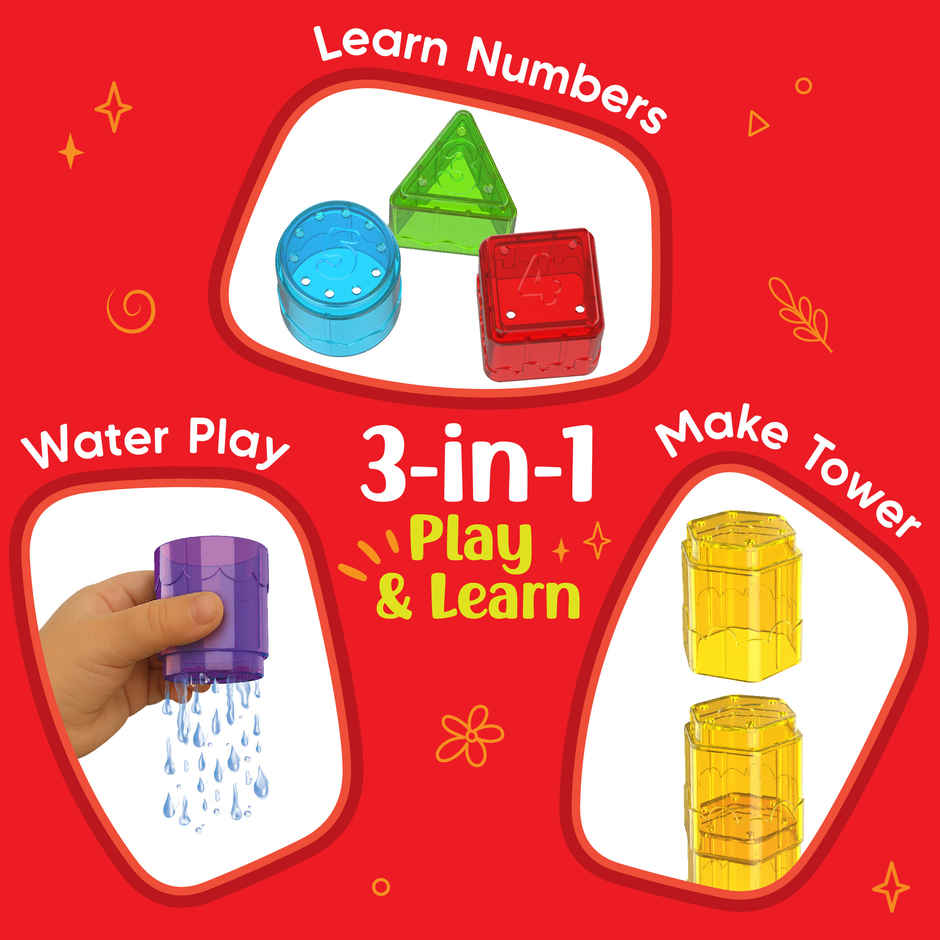 Imagimake Leaps & Bounds - Bath Blocks | Number Learning & Water Play Set|Toddler Educational Gift