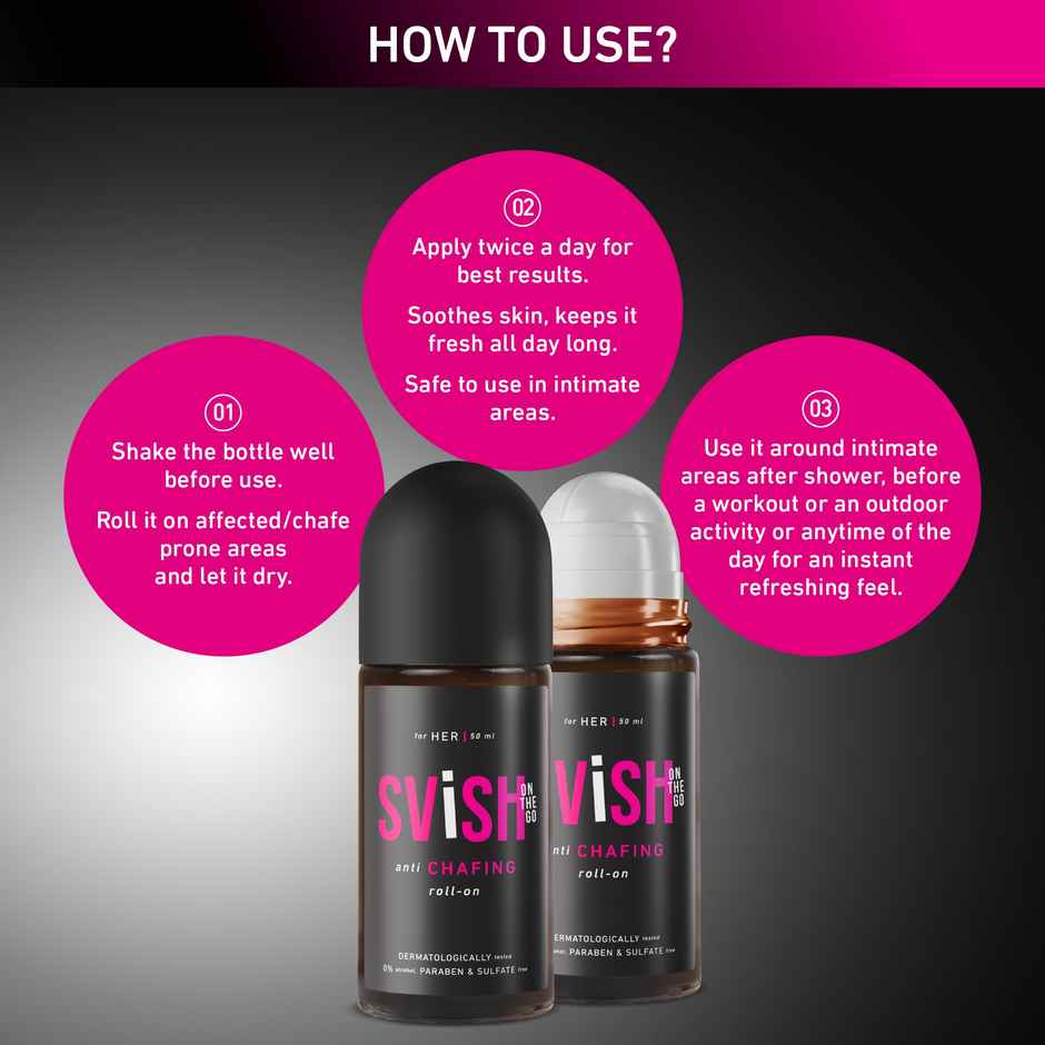 SVISH ON-THE-GO Anti Chafing Roll- On Deodorant For Her