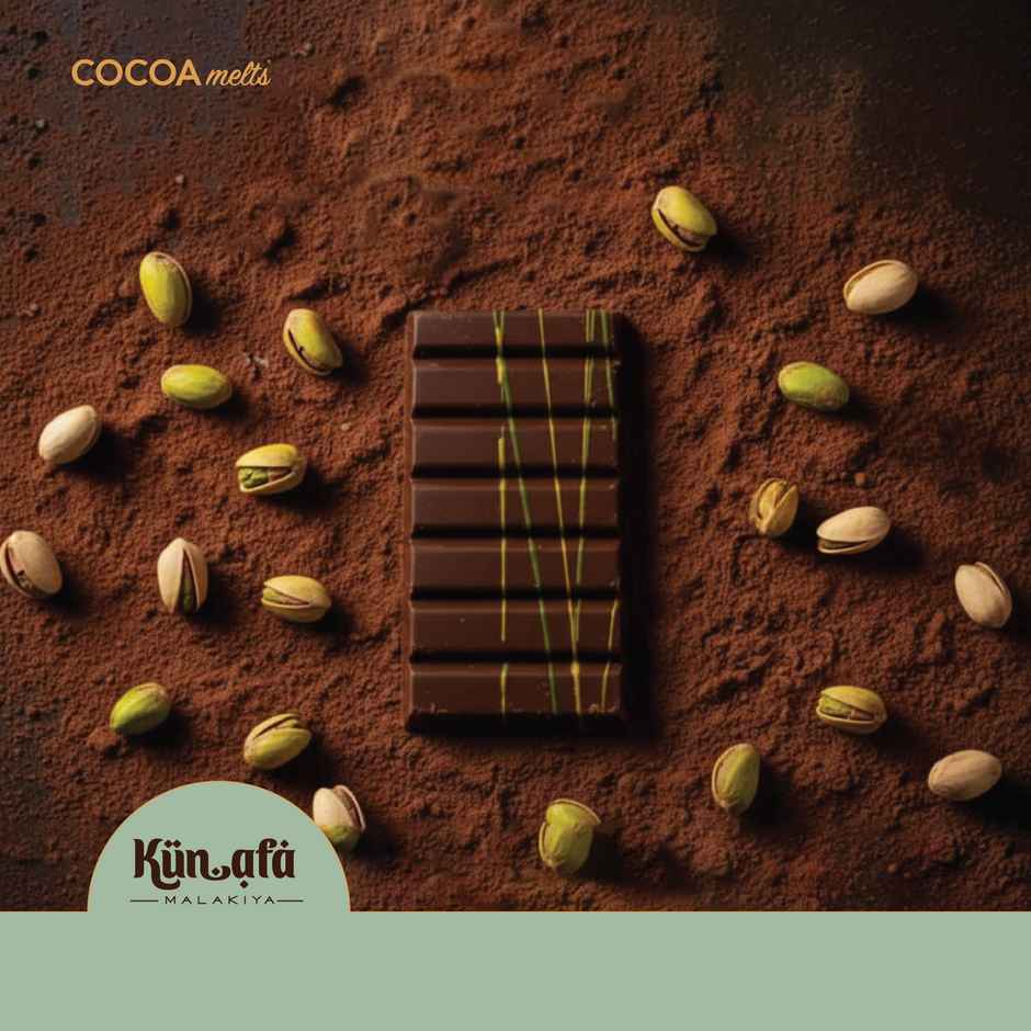 Cocoa Melts Dubai Pistachio Kunafa Chocolate Bar