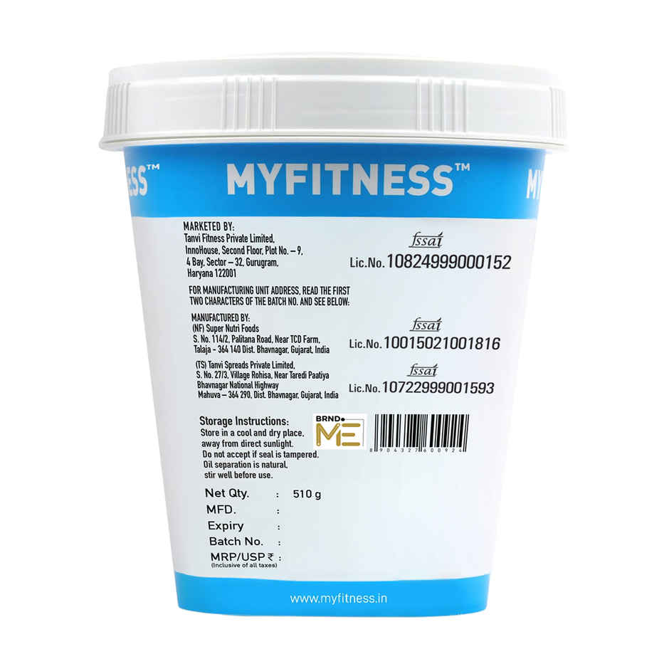 MyFitness 26g High Protein Chocolate Peanut Butter Spread - Crunchy