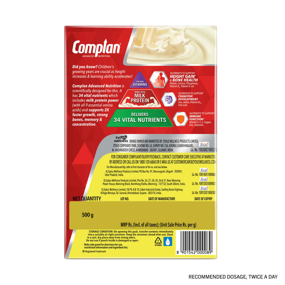Complan Creamy Classic Flavour Drink Mix | For 5+ years Kids